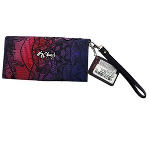 AY GUEY Sugar Skull Dia de los Muertos Wristlet Wallet Clutch Floral NWT